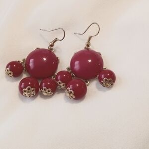 Elegant  Maroon Beaded Earrings